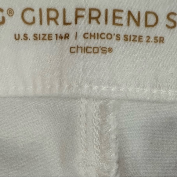Chico's White Girlfriend Slim Leg Crop Jeans Size 14 - Picture 4 of 5